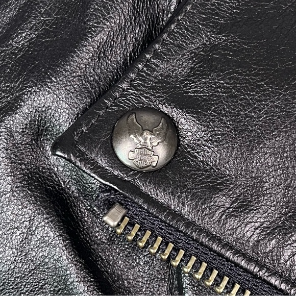 VTG HarleyDavidson "An American Legend" Women's Small Black Leather Vest CA03402 - Picture 10 of 14